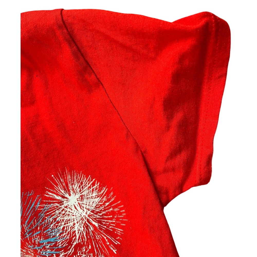 Gildan Red USA Flag Fireworks Graphic T-Shirt Kids Small Patriotic 4th of July - Picture 4 of 5